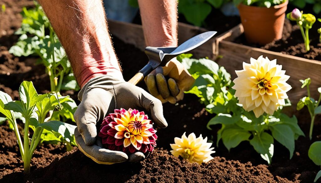 Planting Dahlias Planting Dahlias