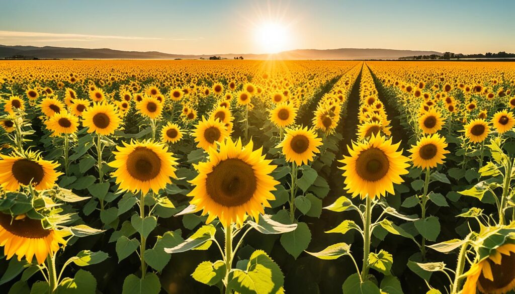 continuous blooms of sunflowers