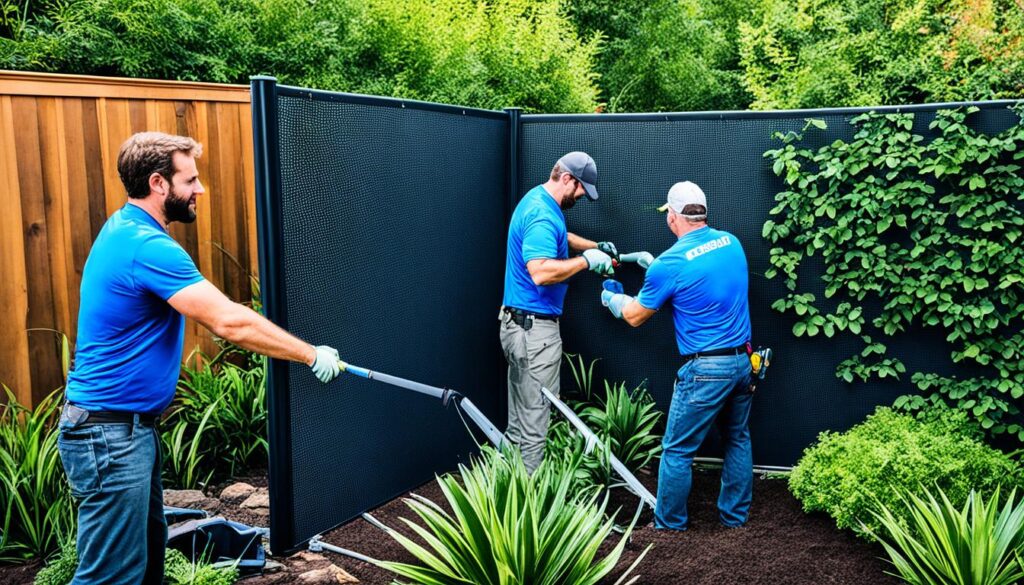professional outdoor privacy screen installation