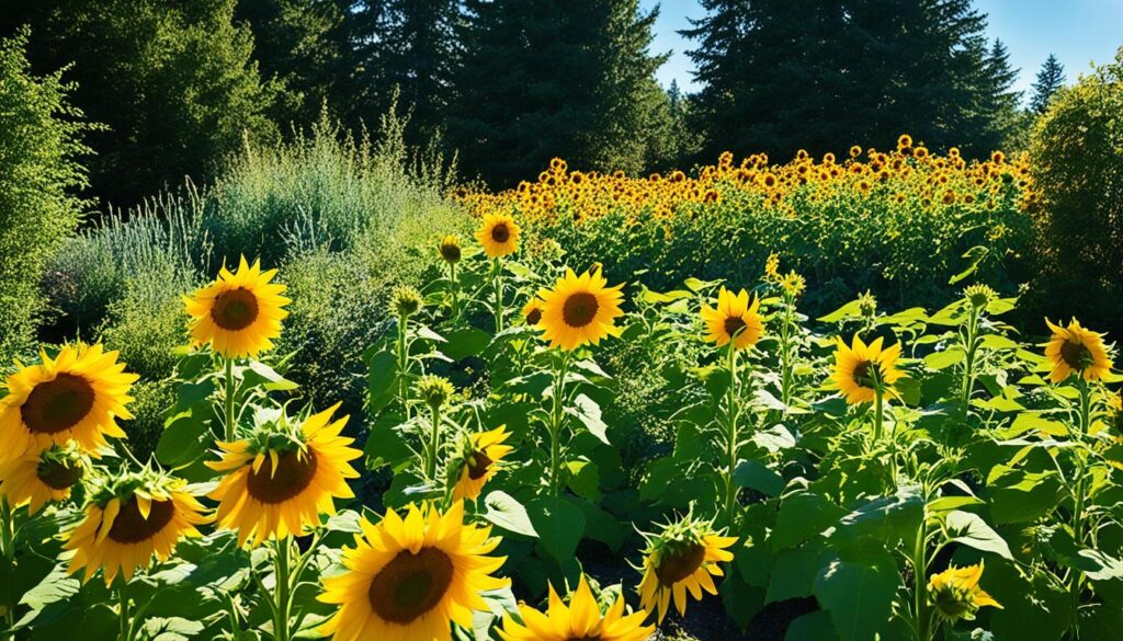 sunflowers in a garden