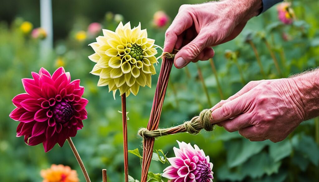 supporting dahlias supporting dahlias