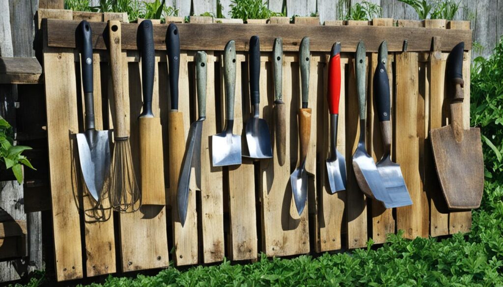 wood pallet garden tool holder wood pallet garden tool holder